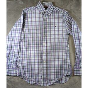 Vineyard Vines Mens Small Plaid Long Sleeve Shirt Slim Fit Tucker 100% Cotton